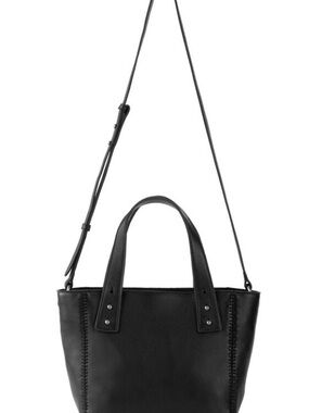 The Sak Black Leather Satchel with Removable Crossbody Strap